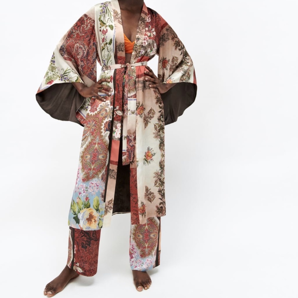 ZARA patchwork printed Kimono